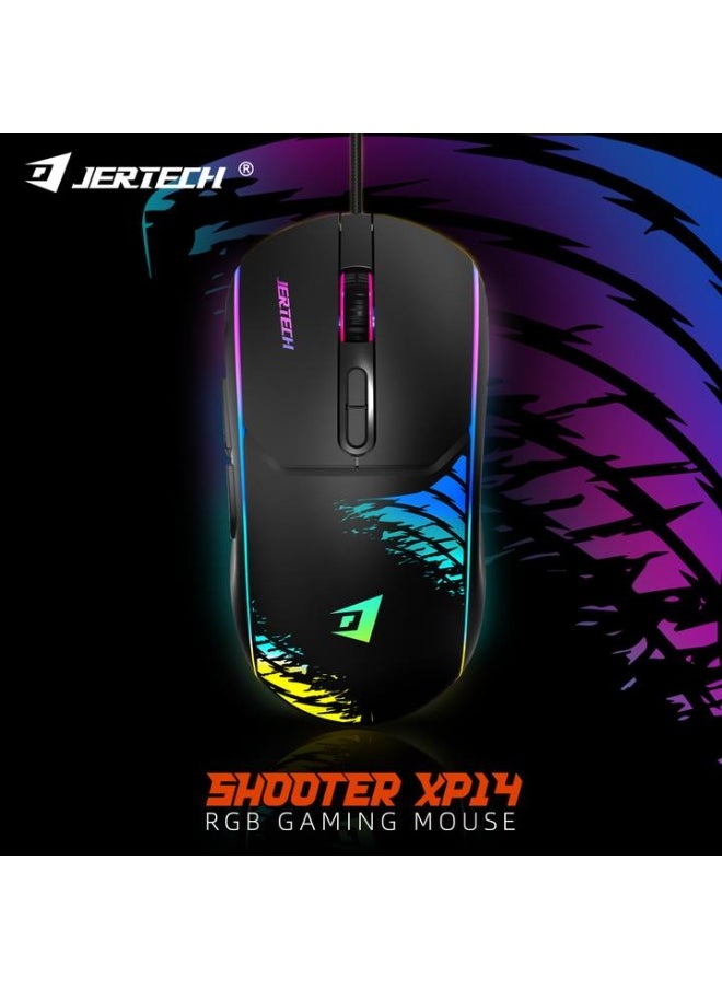 JERTECH XP14 Mouse New Best LED Braided Wire LOGO Design Backlit Adjustable 4 Gears DPI Mouse Wired Ergonomic 7D Gaming Mouse  - Image 4