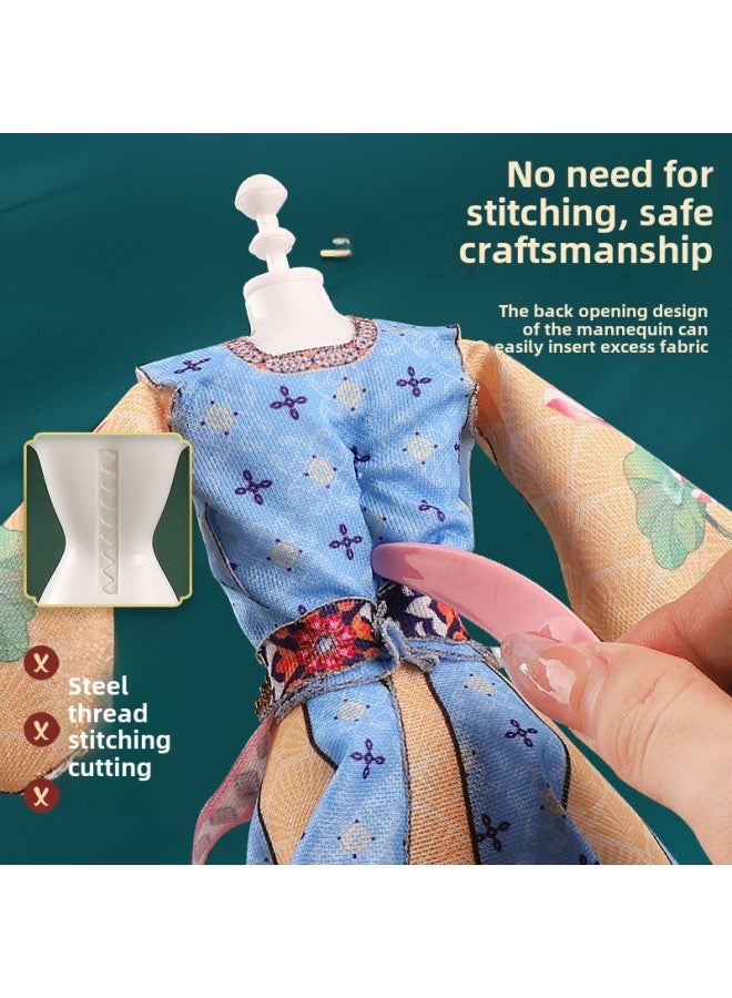 ألعاب الأطفال اليدوية DIY تصميم الملابس حقيبة المواد Hanfu التعليمية التعليم المبكر الفتيات ألعاب الأطفال بالجملة - اللون: (Dunhuang Dream) 3 مجموعات من الملابس 3 مجموعات من ملحقات الطاولة دمى 30 سم - Image 5