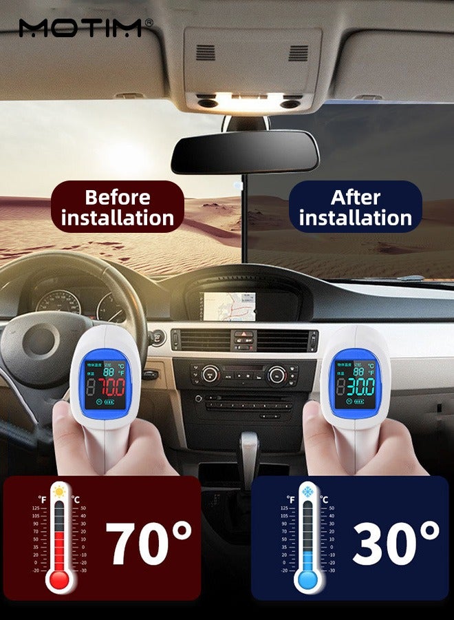 Motim Retractable Windshield Sun Shade for Car 125cm, Roller Sun Shade for Car, Car Windshield Screen Sun Protector, Blocks 99% UV Rays and Heat, Fits Front Rear Window with Double Suction Cups, 58*125cm - Image 4