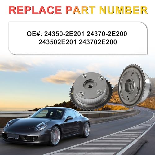 INGKAN G4NC 2.0 24350-2E201 24370-2E200 Intake Exhaust Timing Camshaft Sprocket 2Pcs Fits for 14-20 Hyundai Tucson 2.0L, 14-16 Kia Forte/Soul 2.0L DOHC OE 243502E201 243702E200 - Image 3