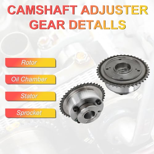 INGKAN G4NC 2.0 24350-2E201 24370-2E200 Intake Exhaust Timing Camshaft Sprocket 2Pcs Fits for 14-20 Hyundai Tucson 2.0L, 14-16 Kia Forte/Soul 2.0L DOHC OE 243502E201 243702E200 - Image 4