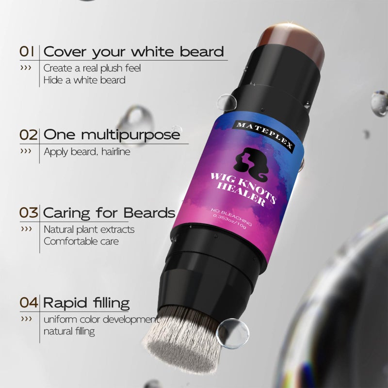 Mateplex Wig Knot Concealer for Lace Grid Lace Dyeing Stick for Wigs Knots Healer Stick for Lace wig & Frontal Part & Hairline, Portable, Sweat-proof, No Bleachingï¼ˆ10g, Medium Brown) - Image 5