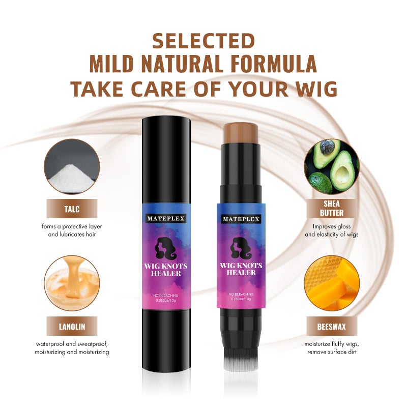 Mateplex Wig Knot Concealer for Lace Grid Lace Dyeing Stick for Wigs Knots Healer Stick for Lace wig & Frontal Part & Hairline, Portable, Sweat-proof, No Bleachingï¼ˆ10g, Medium Brown) - Image 2