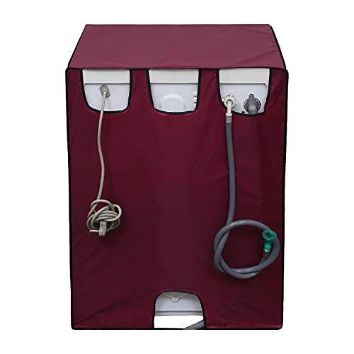 Lithara Waterproof Front Load Washing Machine Cover 7 Kg, 7.2 Kg, 7.5 Kg, 8 Kg (Maroon) - Image 5