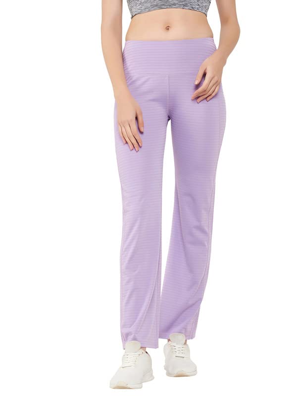 Clovia Women's Comfort-Fit High Waist Flared Yoga Pants (AB0090A12_Purple_M) - Image 1