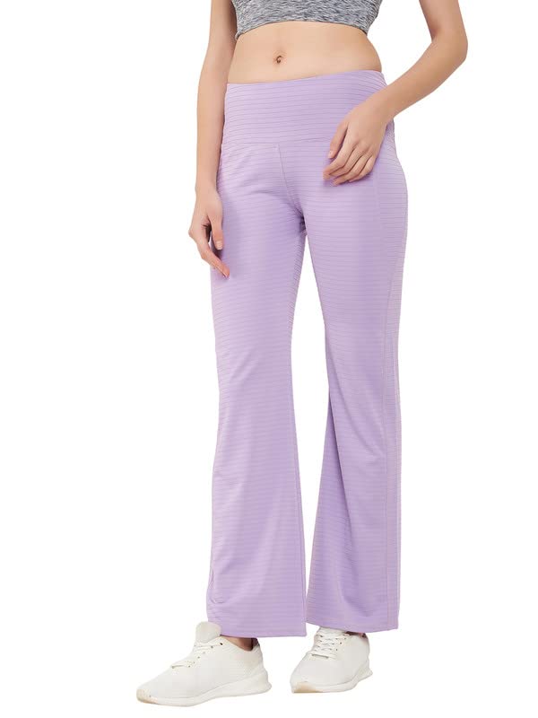 Clovia Women's Comfort-Fit High Waist Flared Yoga Pants (AB0090A12_Purple_M) - Image 2