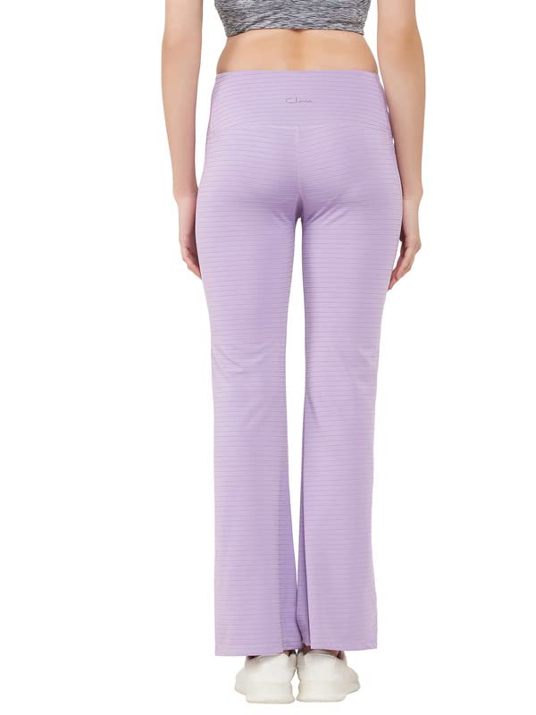 Clovia Women's Comfort-Fit High Waist Flared Yoga Pants (AB0090A12_Purple_M) - Image 4