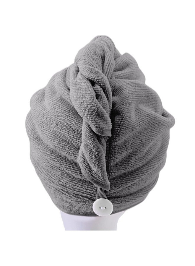 POLYTE Microfiber Hair Turban Wrap Drying Towel (12x28 Large, 2 Dark Gray) - Image 3