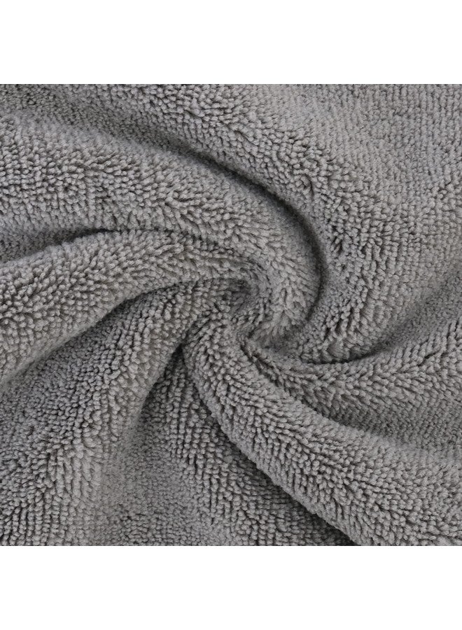 POLYTE Microfiber Hair Turban Wrap Drying Towel (12x28 Large, 2 Dark Gray) - Image 4