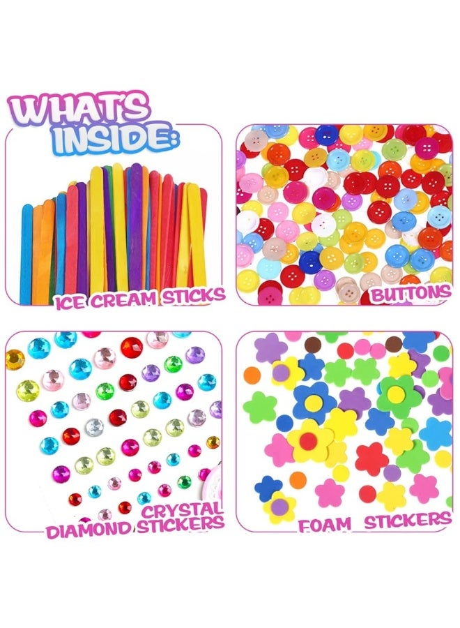 CH HAICHENG Arts and Crafts Supplies for Kids Including Feathers, Pipe Cleaners, Wiggle Googly Eyes, Pom Poms, Buttons, Ice Cream Sticks, Sequins And So On, School Kindergarten Homeschool Supplies Crafts for Kids - Image 3