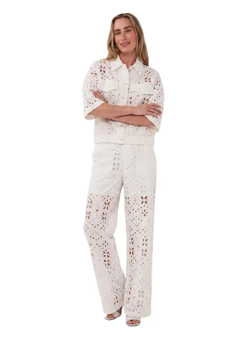 Esqualo  Esqualo Trousers Broderie Anglaise for Women | Best Price UAE