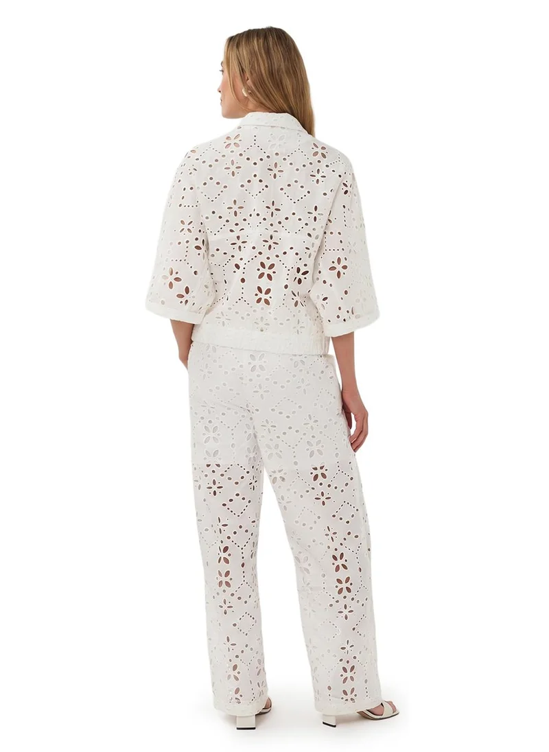 Esqualo  Esqualo Trousers Broderie Anglaise for Women | Best Price UAE