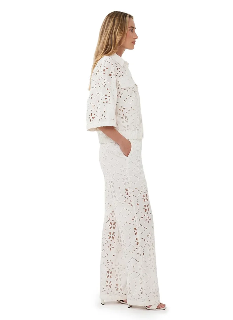 Esqualo  Esqualo Trousers Broderie Anglaise for Women | Best Price UAE