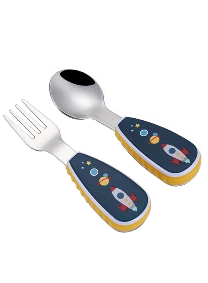 Brain Giggles Brain Giggles Space Design Kids Cutlery Set with Case  - Image 1