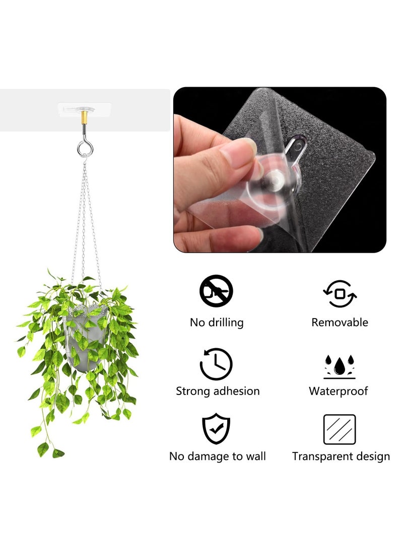Zikra 12 Pcs Self Adhesive Ceiling Hooks ,No Drilling Ceiling Hooks Stainless Steel Eye Hooks ,for Hanging Small Plants Ceiling Decoration - Image 4