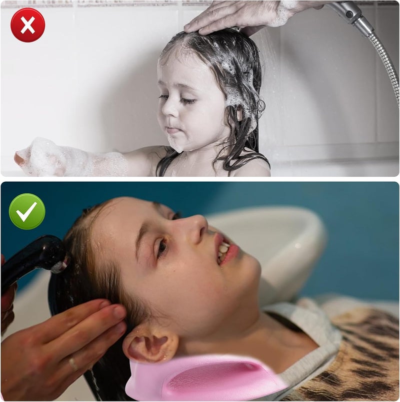 YEXEXINM محطة غسل شعر للأطفال، مقاس 7.3 × 6.9 × 3.1 بوصة، محطة غسل شعر مريحة للأطفال، وسادة رقبة لغسل الشعر في الحوض لوقت الغسيل، حوض غسل شعر محمول للأطفال على حوض الاستحمام أو الأرض أو الحوض - Image 4