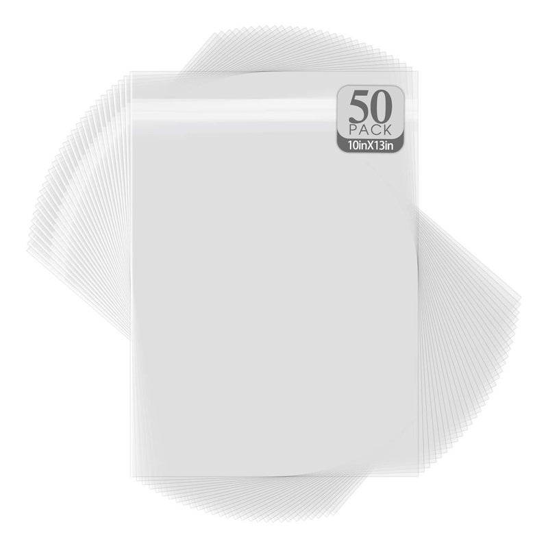 Golden State Art Golden State Art 50 Pack 10 X 13 Clear Resealable Cello Bags for 10x13 Prints Photos Clothing  T Shirts