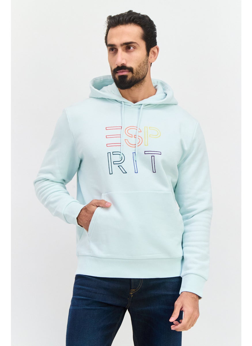 Men Hood With Drawstring Long Sleeve Embroidered Sweatshirts, Mint Blue - pzsku/Z8F48CD09206631787845Z/45/_/1737641994/5dce1f91-381a-438b-aa23-c41430a13023