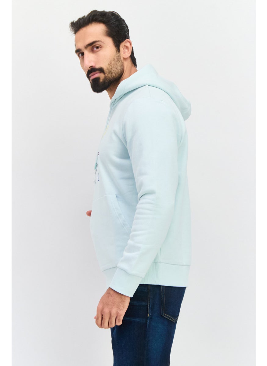 Men Hood With Drawstring Long Sleeve Embroidered Sweatshirts, Mint Blue - pzsku/Z8F48CD09206631787845Z/45/_/1737641999/9700f032-6b79-44eb-89ec-fc2f7dae0f8f