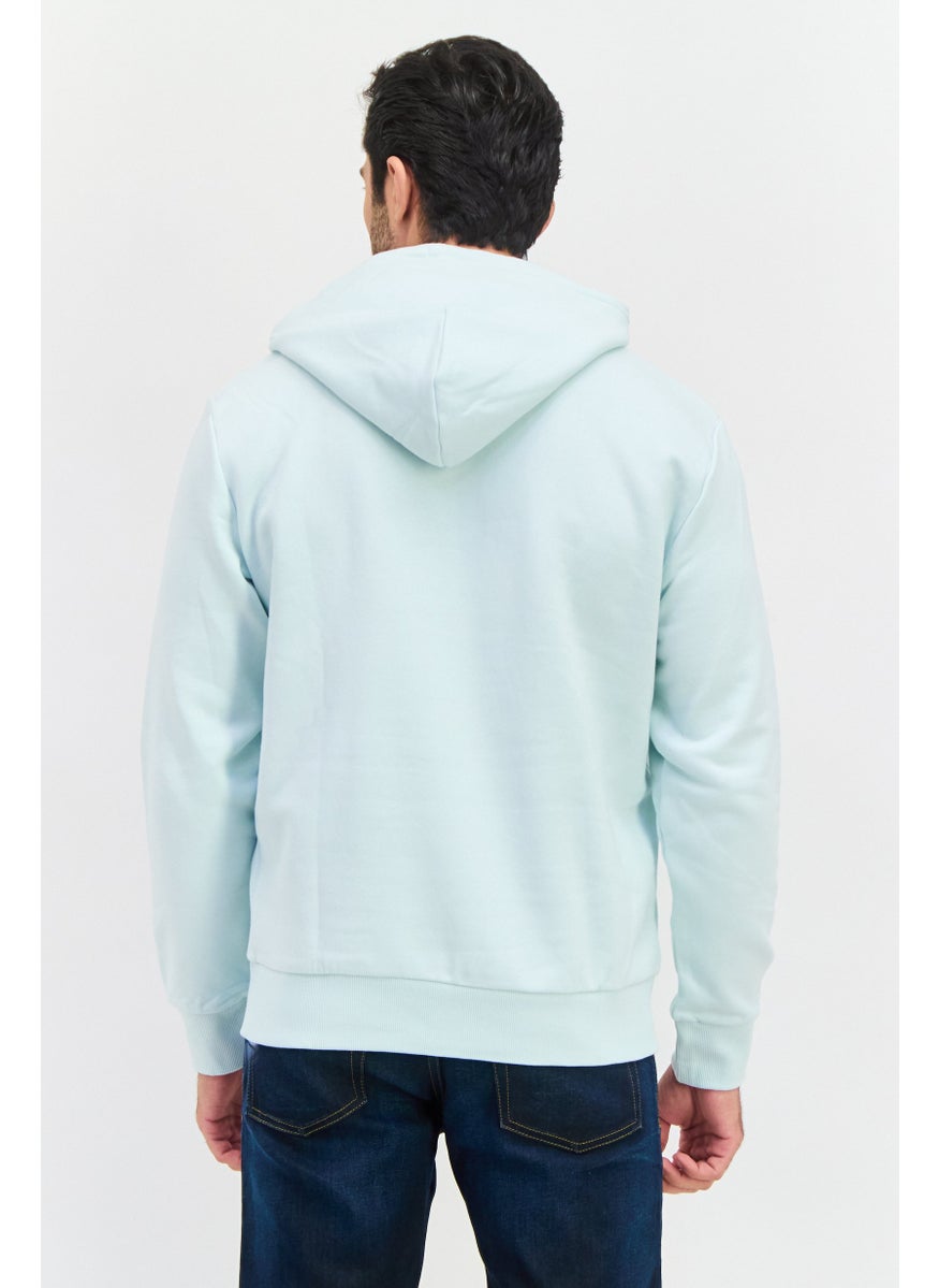 Men Hood With Drawstring Long Sleeve Embroidered Sweatshirts, Mint Blue - pzsku/Z8F48CD09206631787845Z/45/_/1737642002/856cc83f-d090-4021-b4de-ce46ca3568ad