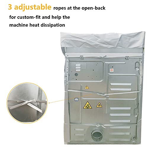 Aksipo 2Pack Washer and Dryer Covers, Portable Washer Cover with Zipper Design Dustproof & Waterproof & Anti-UV Laundry Covers, Washing Machine Cover Fit for Most Top Load Machine(Silver) - Image 3
