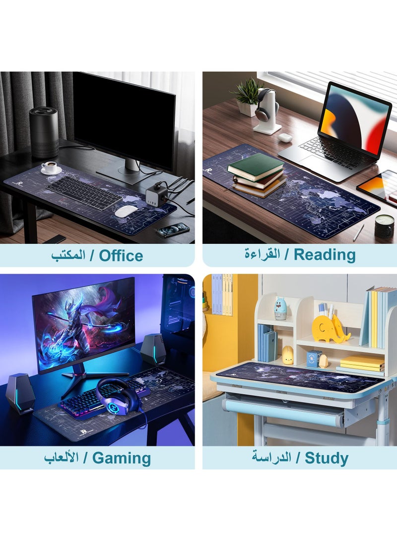 لوحة ماوس للألعاب مضادة للانزلاق 800 × 300 × 3 مم لوحة ماوس ممتدة كبيرة لوحة مكتب خريطة العالم لوحة ماوس لوحة مفاتيح - Image 2