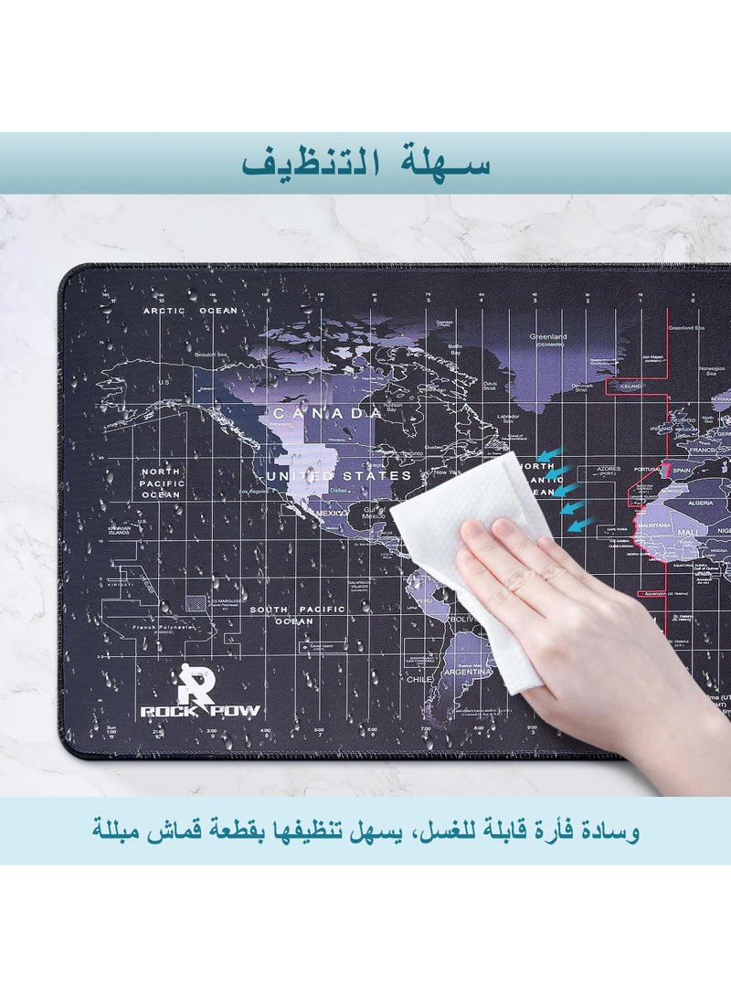لوحة ماوس للألعاب مضادة للانزلاق 800 × 300 × 3 مم لوحة ماوس ممتدة كبيرة لوحة مكتب خريطة العالم لوحة ماوس لوحة مفاتيح - Image 5
