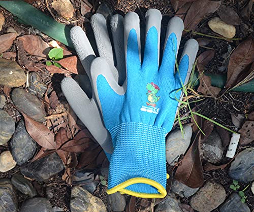 KDK Kids Gardening Gloves Ages 810 Yard Work Gloves for Toddlers Youth Girls Boys Children Soft Safety Rubber Gloves 6 Pairs Green Blue Pink XS - Image 3