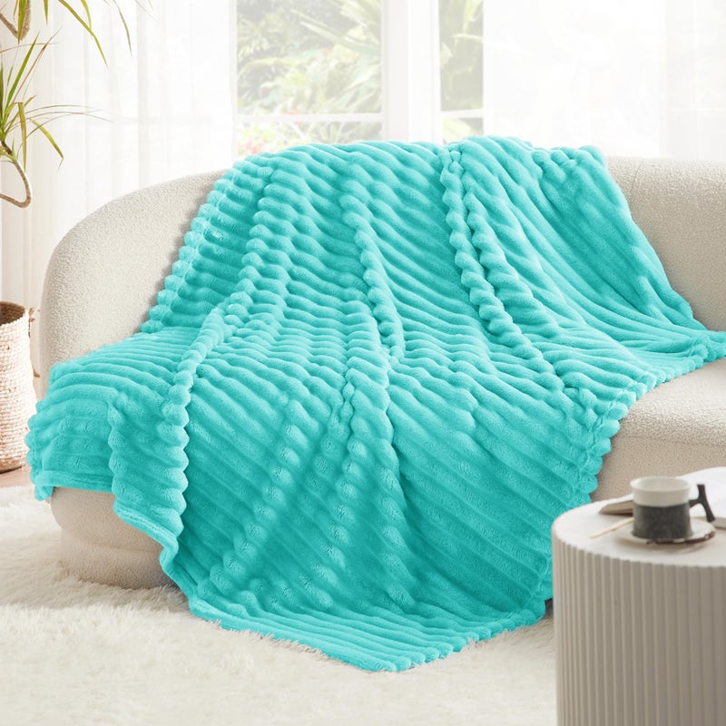 Bedsure GentleSoft Blue Fog Fleece Blanket for Couch - Cozy Soft Blankets for Women, Cute Small Throws for Girls, 50x60 Inches - Image 5