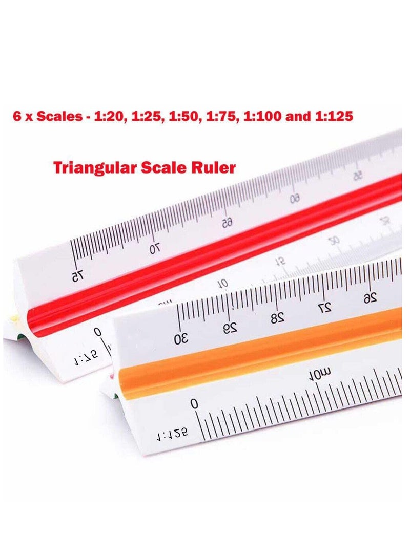 MARKQ مسطرة معمارية، مسطرة مثلثية لطلاب الرسم الهندسي ومهندسي المخططات والمعماريين - Image 3