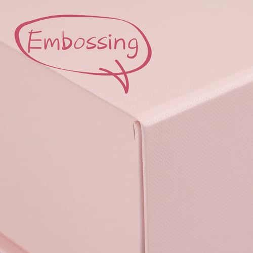 Rsgift Pink Gift Boxes,Collapsible 9.7x7.2x3.3 Inch Gift Box with Lids,Magnetic Closure Matte Textured Finish Box for Wedding,Birthday,Mother's day,Christmas - Image 5
