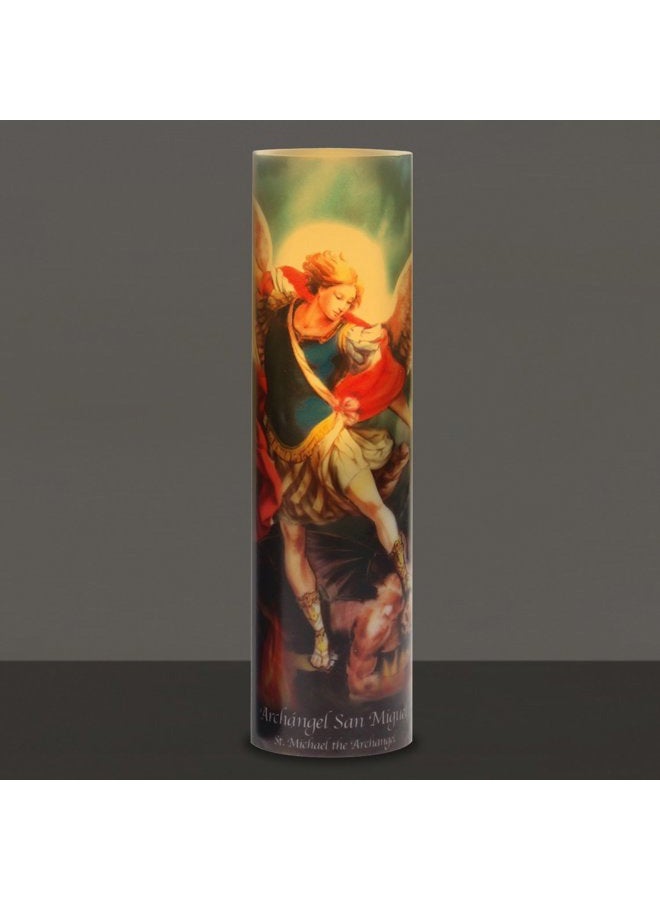 Stonebriar The Saints Collection St. Michael Flickering LED Prayer Candle with Timer, in English and Spanish, Religious Gift Ideas for Family Friends - Image 5