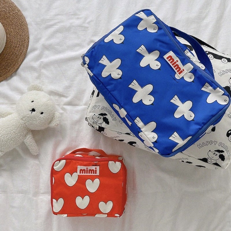 Ins Korean Style Cartoon Printed Portable Baby Toy Clothes Storage Bag For Outgoing Travel Large Capacity Bag Travel Bag - Image 5