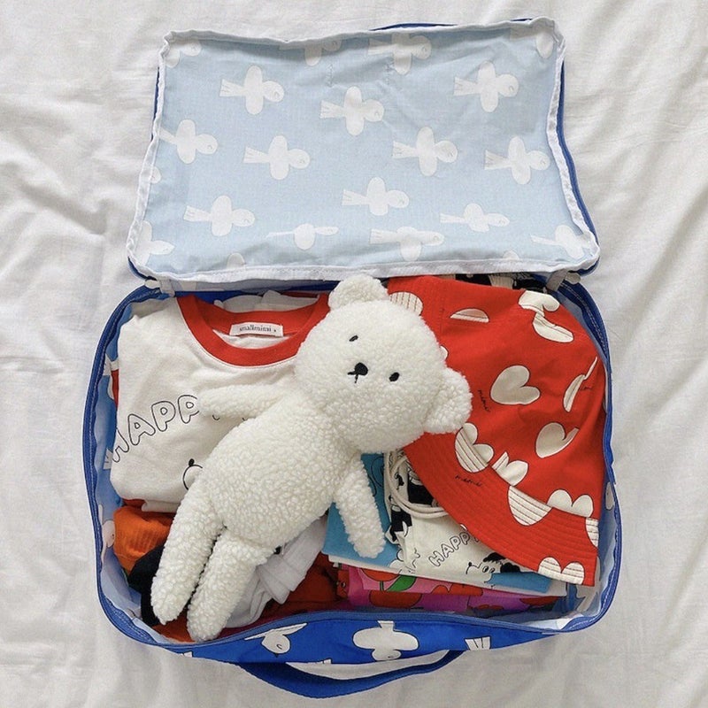 Ins Korean Style Cartoon Printed Portable Baby Toy Clothes Storage Bag For Outgoing Travel Large Capacity Bag Travel Bag - Image 4