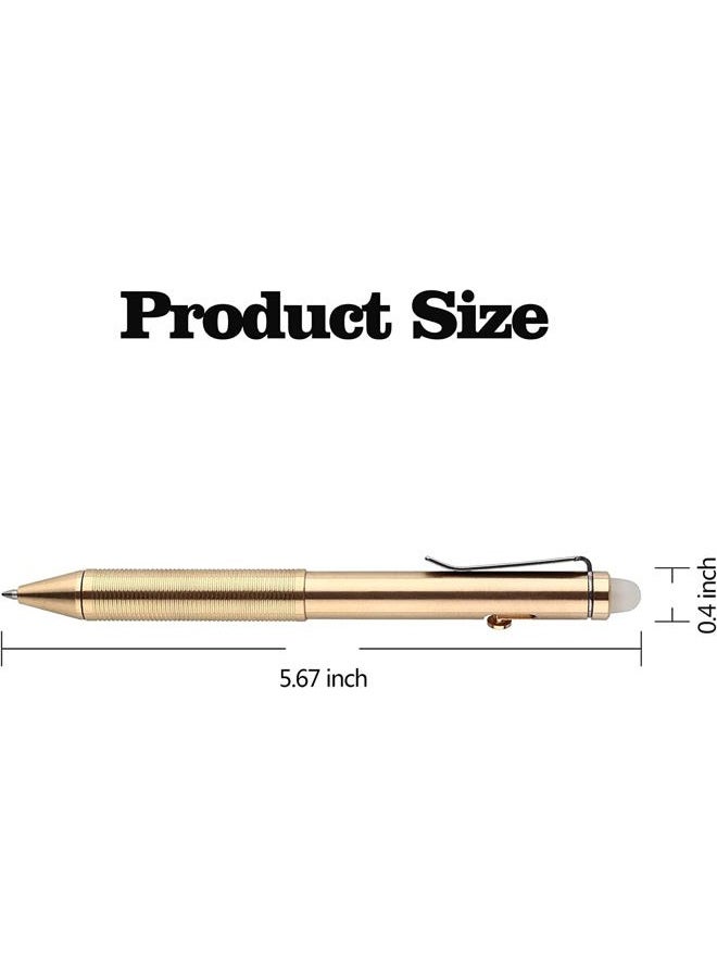 SMOOTHERPRO Erasable Solid Brass Bolt Action Pen Compatible with Pilot FriXion Refill Durable Pen Clip for EDC Pocket Business Collection Retro Black(EP02BK) - Image 2