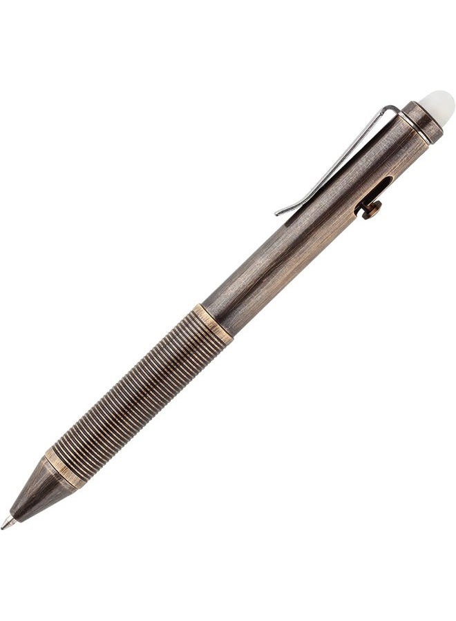 SMOOTHERPRO Erasable Solid Brass Bolt Action Pen Compatible with Pilot FriXion Refill Durable Pen Clip for EDC Pocket Business Collection Retro Black(EP02BK) - Image 1