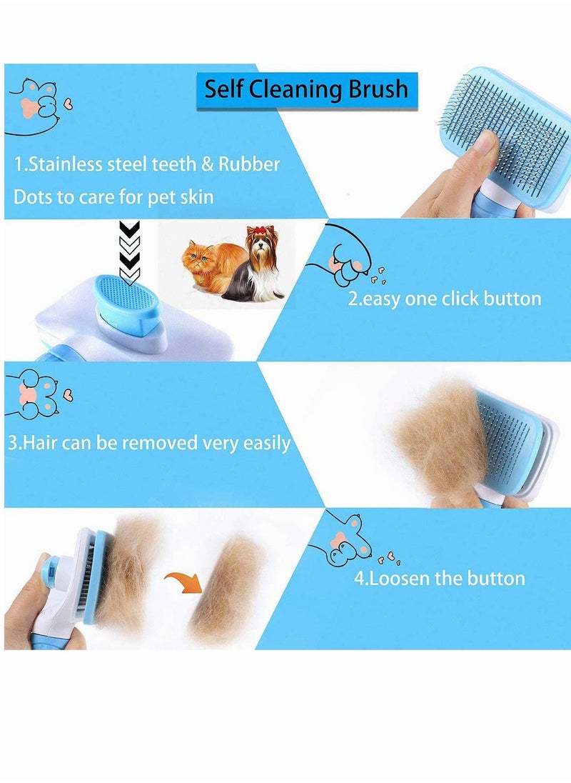 SYOSI Pet Supplies Comb Self Cleaning Slicker Brush For Dogs Pet Cat Fur Hair Grooming Cat Comb Dog Hair Shedding Hair Tool Brush Products For Short Long Hair Breeds Animals  - Image 4