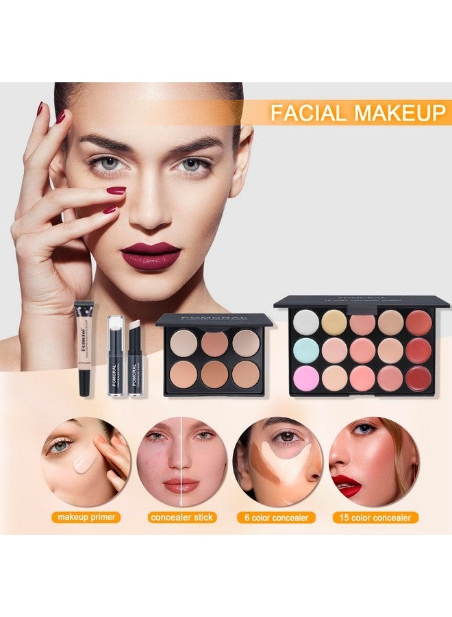 pomcral Professional Makeup Kit,Makeup kit For Girls, Makeup Set For Women Eyeshadow Palettes, Lip Colors, Makeup brush set,Makeup bag (Pink) - Image 4