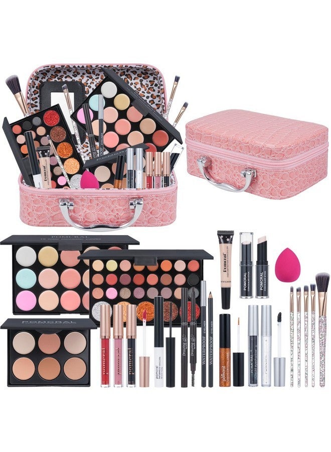 pomcral Professional Makeup Kit,Makeup kit For Girls, Makeup Set For Women Eyeshadow Palettes, Lip Colors, Makeup brush set,Makeup bag (Pink) - Image 1