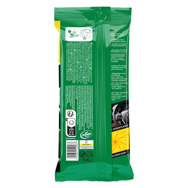 TurtleWax Turtle Wax Multi-Purpose Wipes for Car Interior (Fresh Shine Matt Wipes) - Image 2