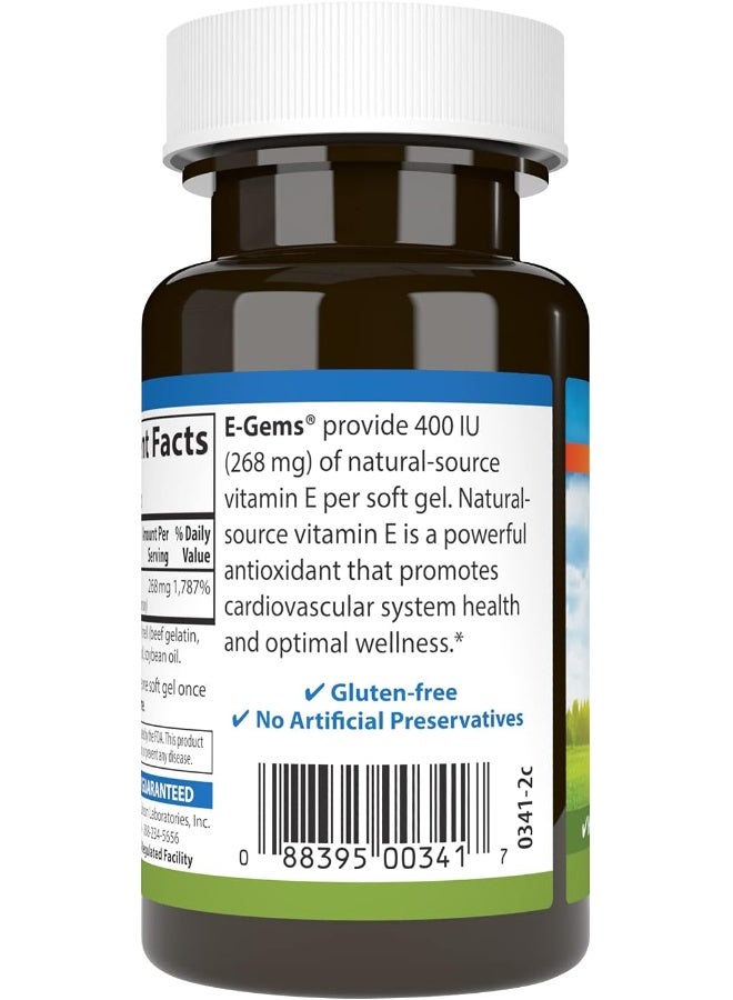 Carlson E-Gems Natural Vitamin E Soft Gels 400 IU for Adults - Image 3