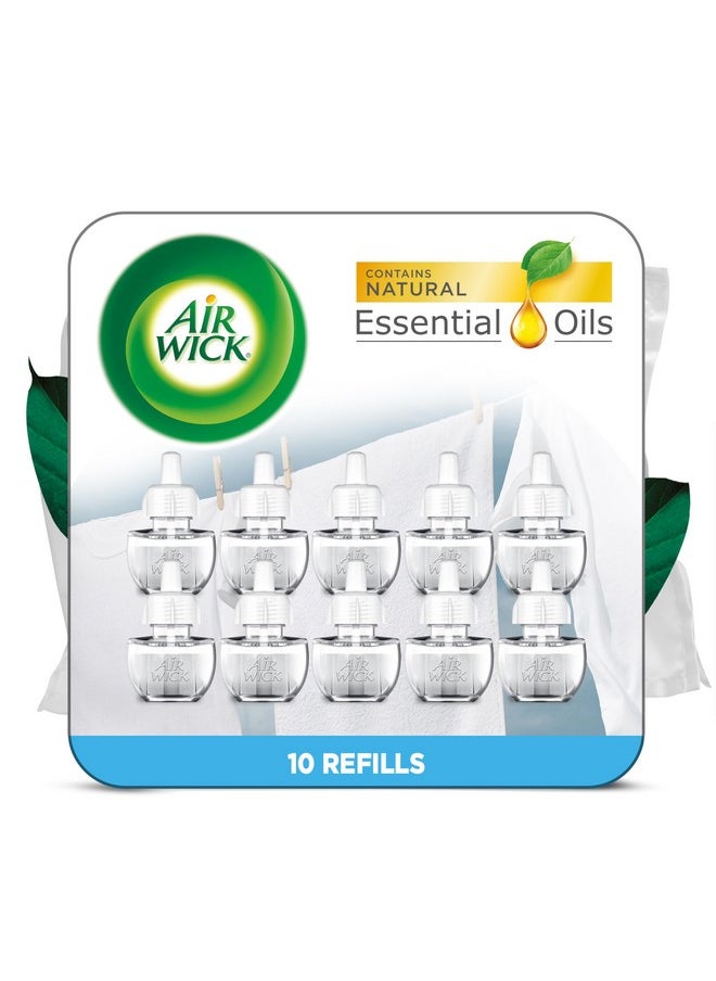 Air Wick Air Wick Plug in Scented Oil Refill, 10ct, Fresh Linen, Air Freshener, Essential Oils, Eco Friendly Pack  - Image 1