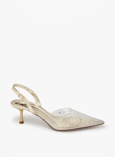 فلورا بيلا من شو إكسبرس Women's Embellished Pumps with Flared Heels and Buckle Closure