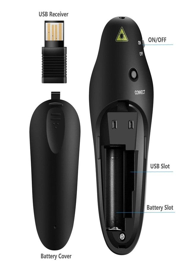 atdaraz جهاز تحكم عن بعد لاسلكي USB احترافي من atdaraz، مؤشر ليزر، وحدة تحكم في تغيير الشرائح لعرض شرائح PowerPoint PPT - Image 2