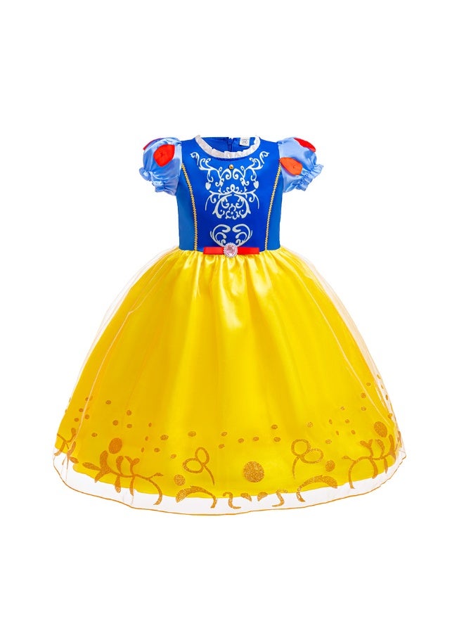 NIBEMINENT Snow White dress for girls, children's performance costume, baby's birthday puffy dress, autumn and winter Halloween costume - Image 1