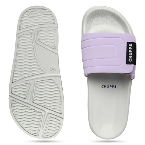 CHUPPS Quilt Bloom Purple & Grey Drift Orthopedic Slippers | Soft Footpharma Footbed | Breathable Ventilation Holes | Lightweight Flip Flops | Anti-Skid Chappals for Everyday For Womens - Image 3
