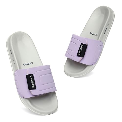 CHUPPS Quilt Bloom Purple & Grey Drift Orthopedic Slippers | Soft Footpharma Footbed | Breathable Ventilation Holes | Lightweight Flip Flops | Anti-Skid Chappals for Everyday For Womens - Image 2