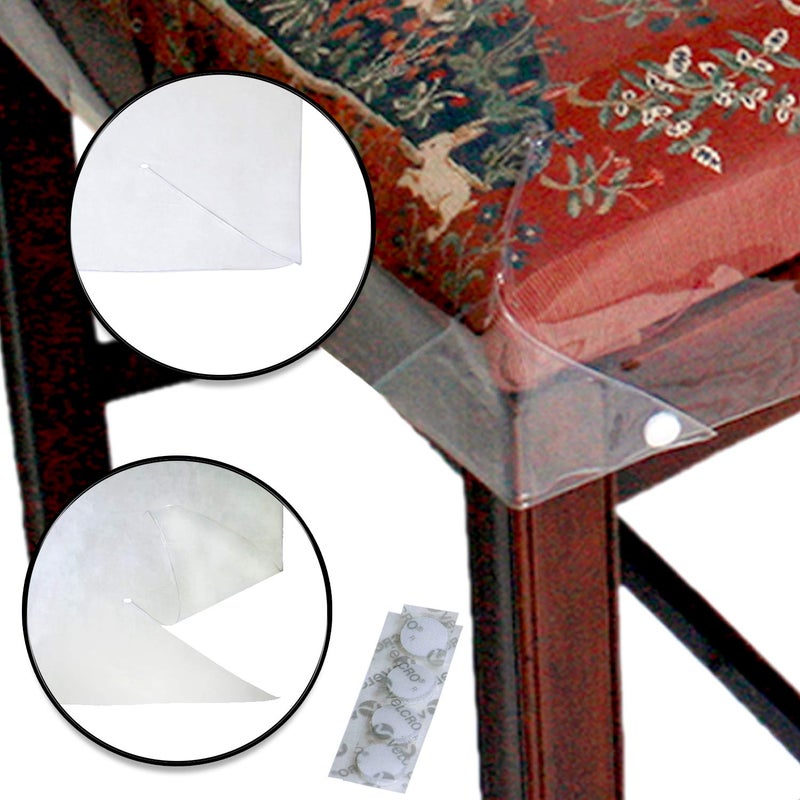 LAMINET New & Improved Deluxe Heavy-Duty Waterproof Spill Resistant Removable Crystal-Clear Plastic Adjustable Patented Chair Seat Protector - Fits Chair Seats Up to 21â€³ x 21â€³ - Set of 2 - Image 5