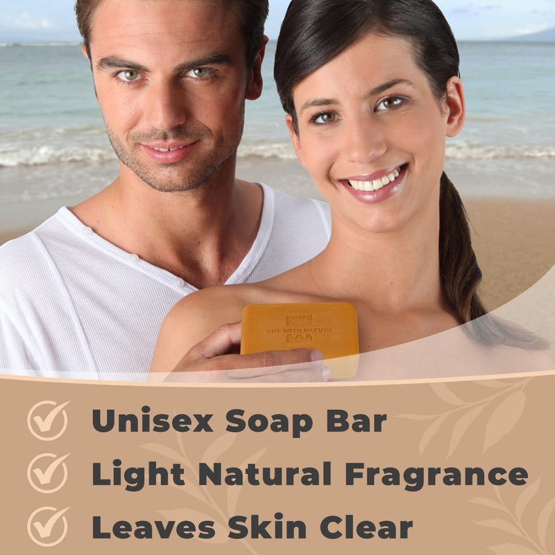 One With Nature Dead Sea Salt Turmeric Soap 4oz 3-Pack â€“ Purifying and Exfoliating Soap Bar with Dead Sea Minerals and Turmeric for Face & Body, for Men & Women - Image 5
