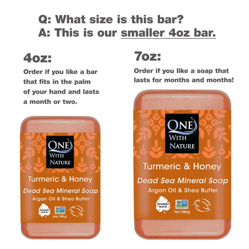 One With Nature Dead Sea Salt Turmeric Soap 4oz 3-Pack â€“ Purifying and Exfoliating Soap Bar with Dead Sea Minerals and Turmeric for Face & Body, for Men & Women - Image 2